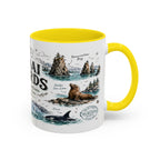 Kenai Fjords National Park Coffee Mug | Alaska Coastal Wildlife Hiking Gift | Accent Color Ceramic 11oz 15oz