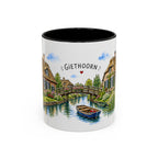 Giethoorn Illustrated Travel Mug | Netherlands Souvenir Accent Coffee Mug | 11oz 15oz Ceramic Cup