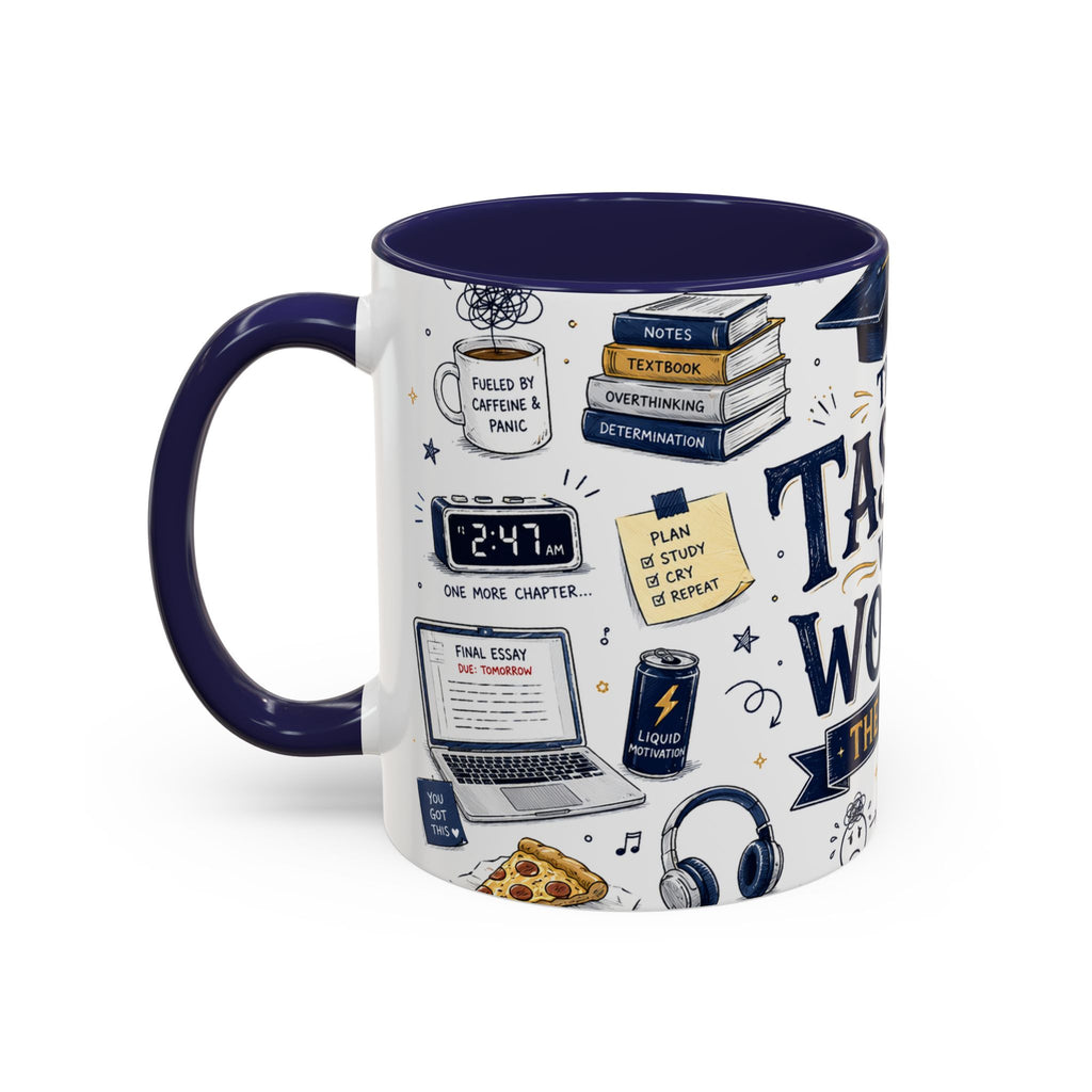 The Tassel Was Worth the Hassle Coffee Mug | Funny Graduation Gift 2026 | Accent Color Ceramic 11oz 15oz