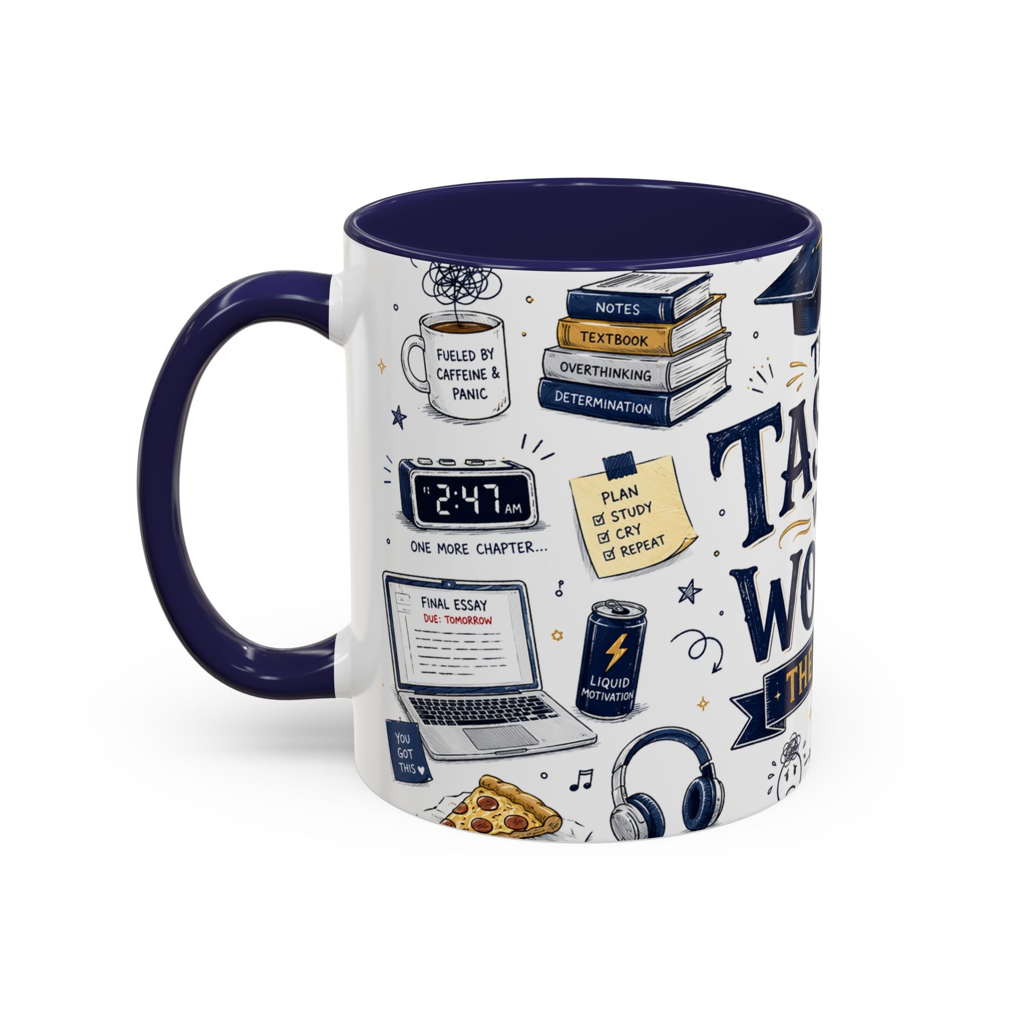The Tassel Was Worth the Hassle Coffee Mug | Funny Graduation Gift 2026 | Accent Color Ceramic 11oz 15oz