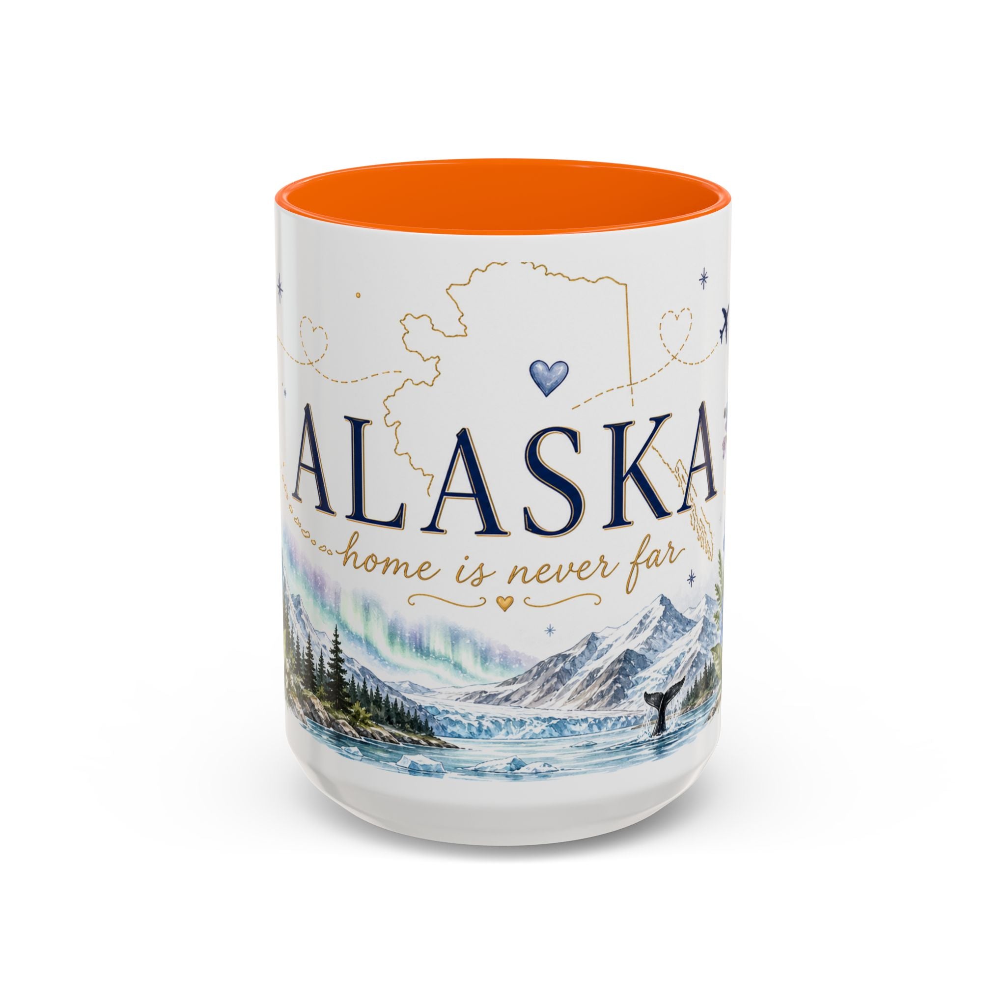 Alaska State Map Mug | Northern Lights, Mountains, Glaciers | Moving Away Gift