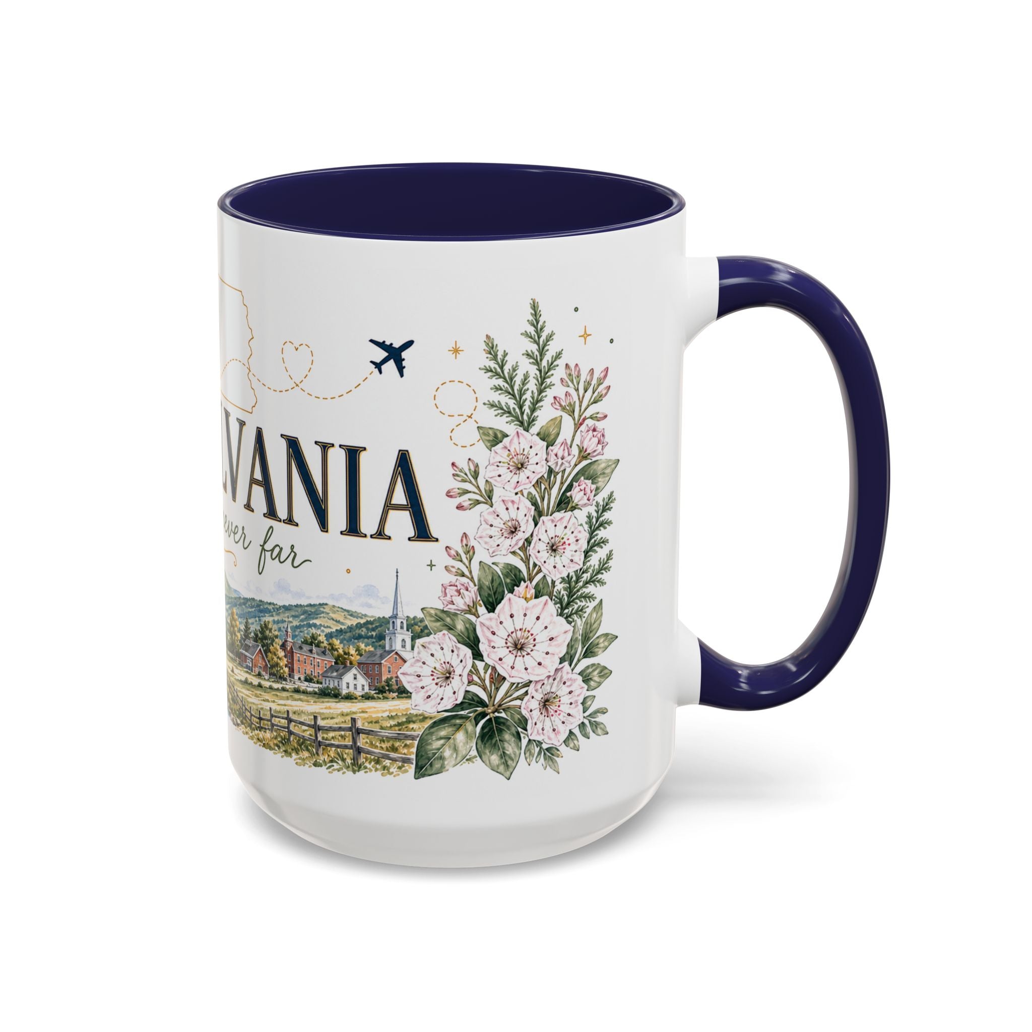 Pennsylvania Home State Mug | Moving Away Gift | Long Distance Friendship Coffee Cup | 11oz 15oz Accent Mug
