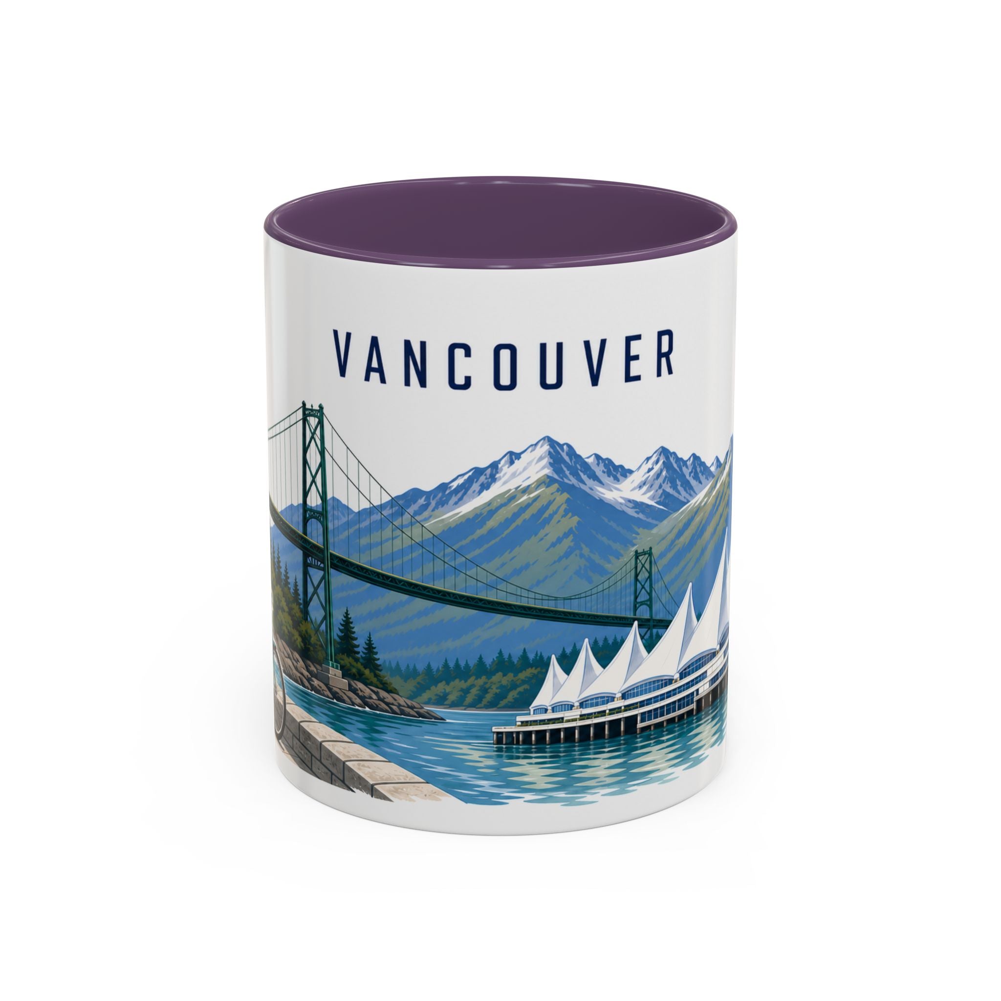 Vancouver Coffee Mug | Canada Travel Souvenir | Porcelain Decal City Gift | 11oz 15oz Accent Mug