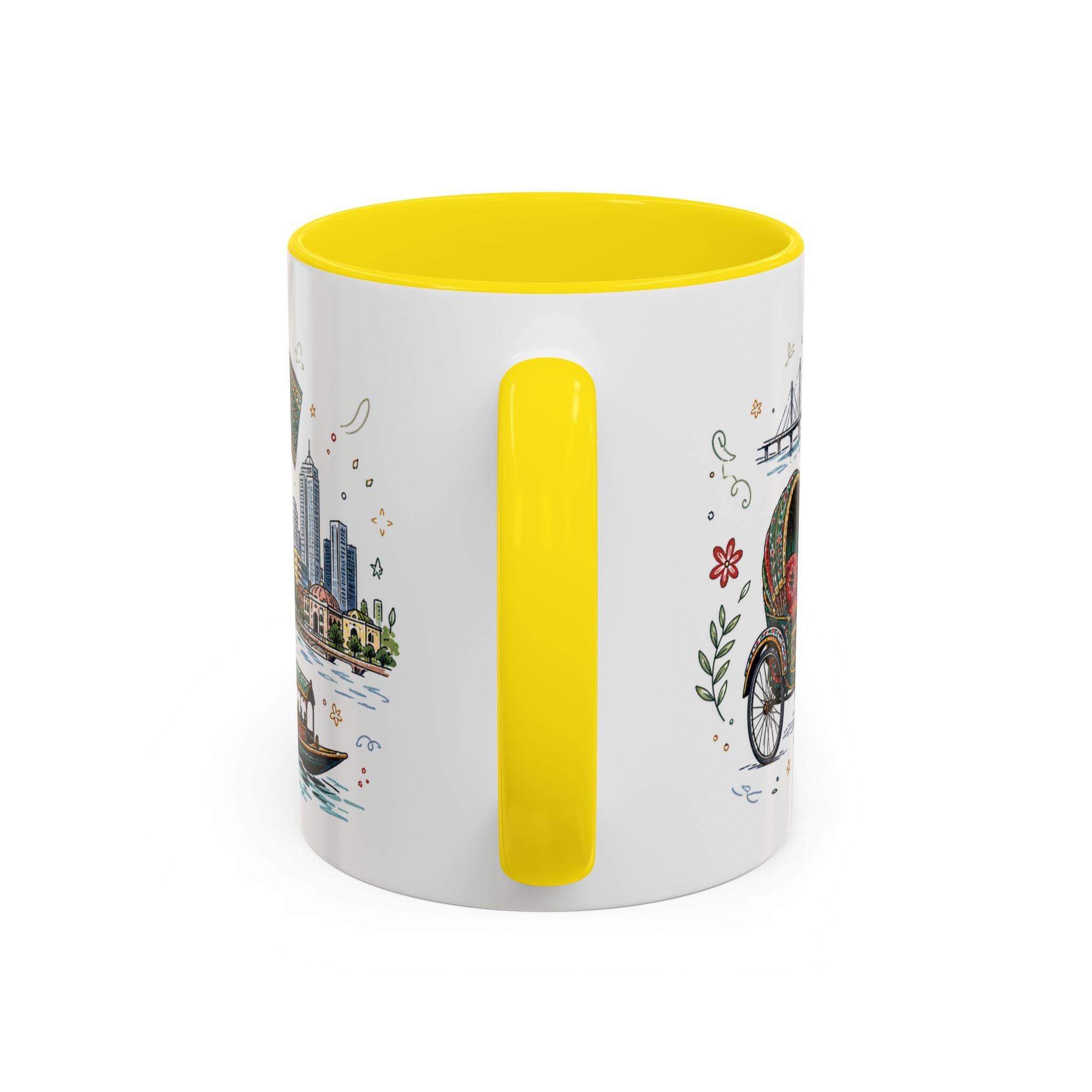 Dhaka Coffee Mug | Bangladesh Souvenir Travel Gift | Accent Color Ceramic 11oz 15oz