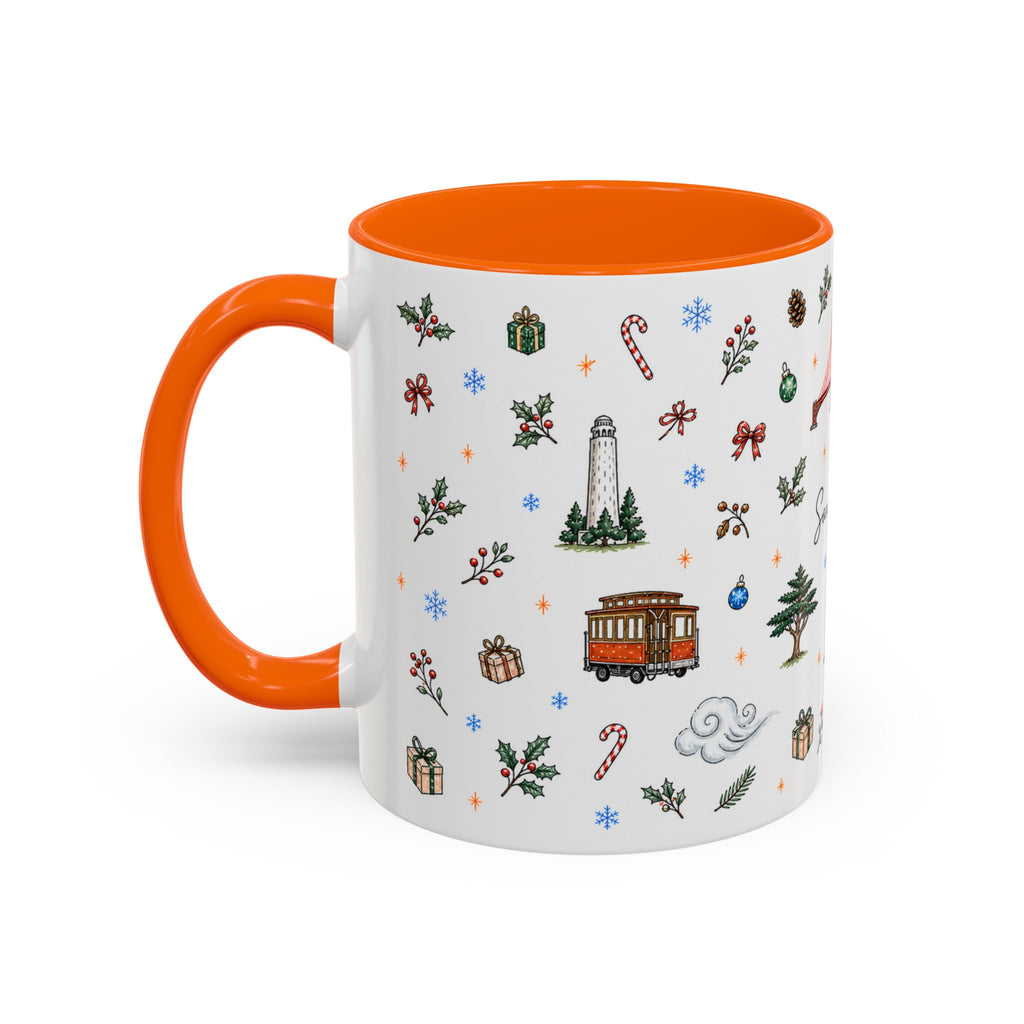 San Francisco Christmas Mug | Watercolor City Souvenir | Ceramic Coffee Cup