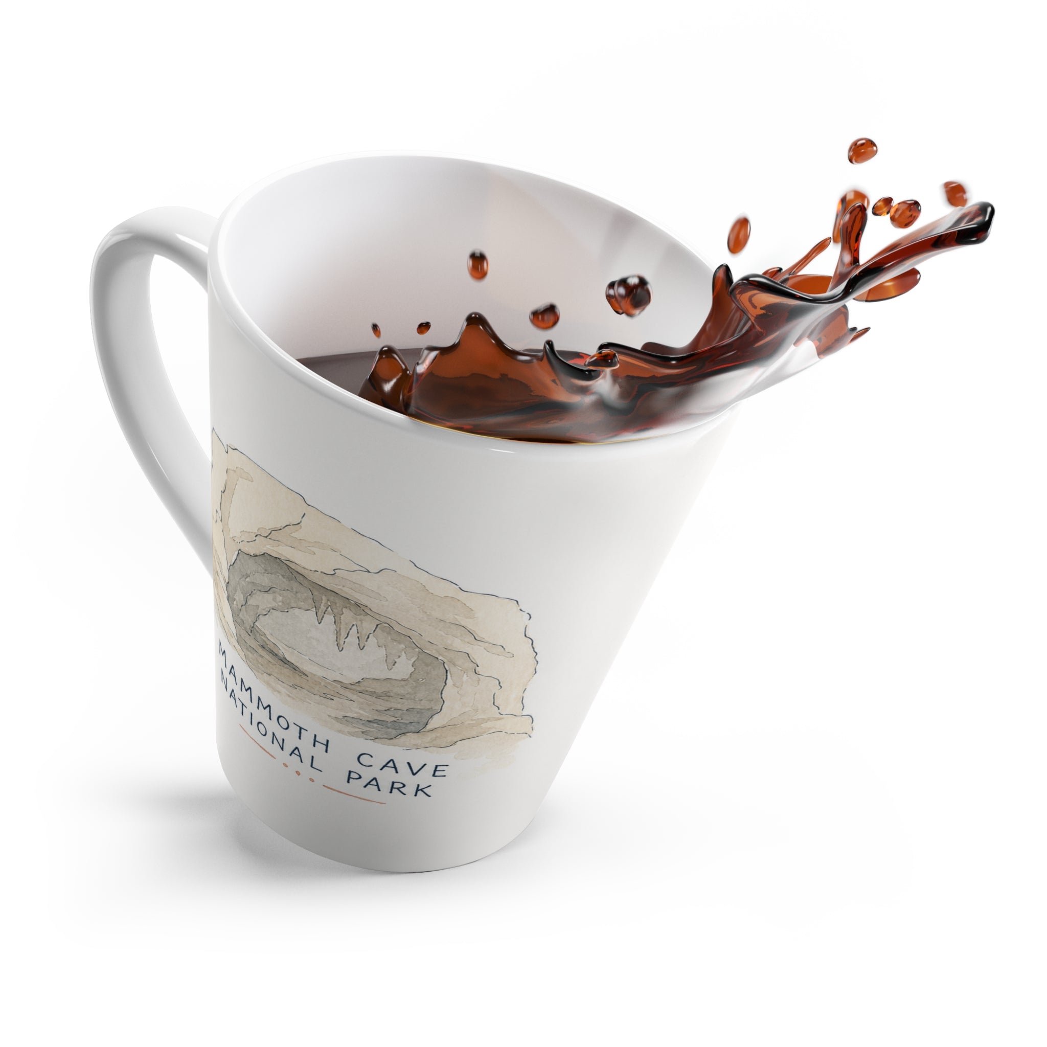 Mammoth Cave National Park Latte Mug | Pastel Watercolor Nature Coffee Cup | 12 oz Travel Souvenir Gift