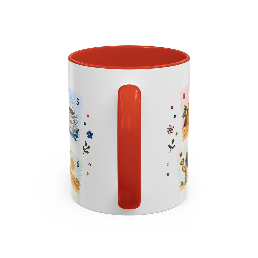 Cairo Coffee Mug | Postage Stamp Collage Mug | Travel Souvenir Accent Cup 11oz 15oz