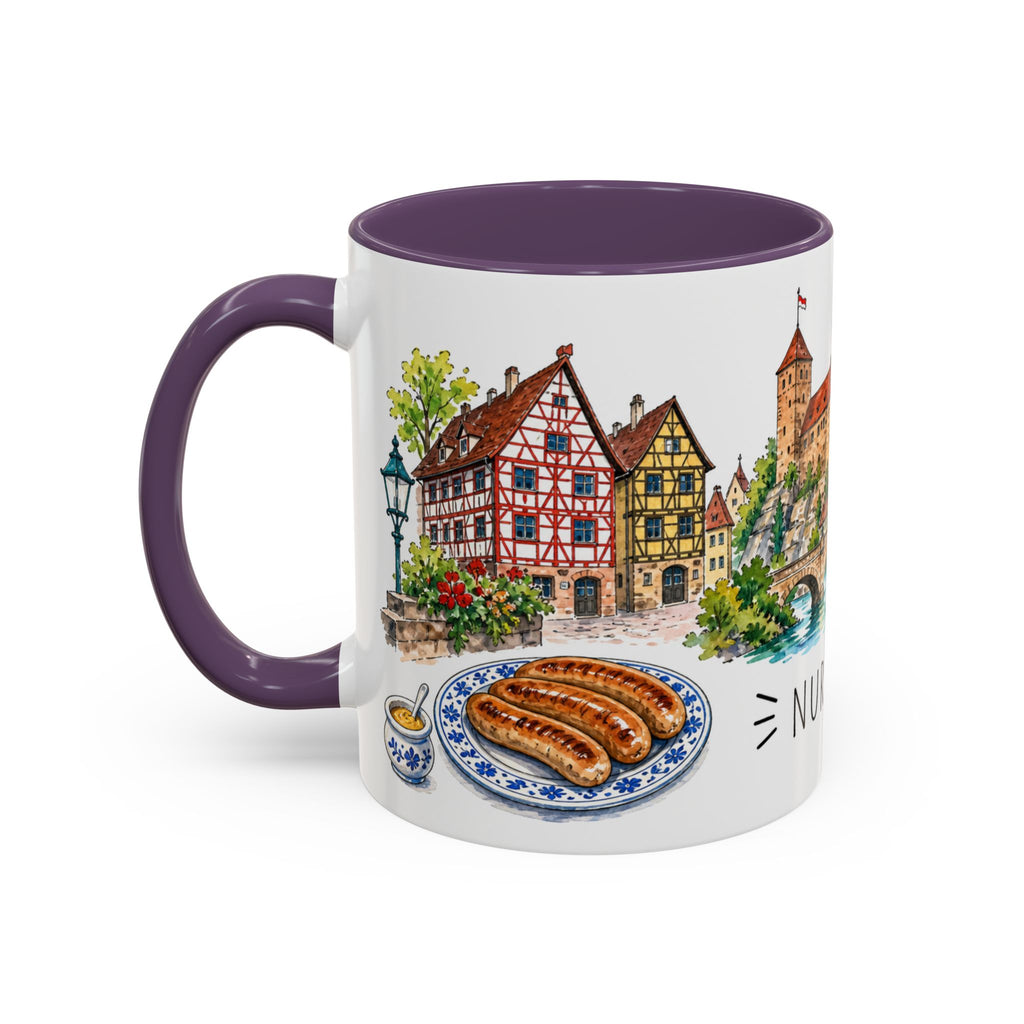 Nuremberg Illustrated Travel Mug | City Souvenir Accent Coffee Mug | 11oz 15oz Ceramic Cup
