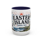 Easter Island Coffee Mug | Travel Destination Souvenir Gift | Accent Color Ceramic 11oz 15oz
