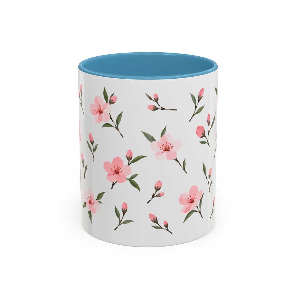 Delaware Peach Blossom Mug, State Flower Floral Coffee Cup, 11oz Botanical Gift
