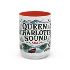 Queen Charlotte Sound Coffee Mug | Travel Destination Souvenir Gift | Accent Color Ceramic 11oz 15oz