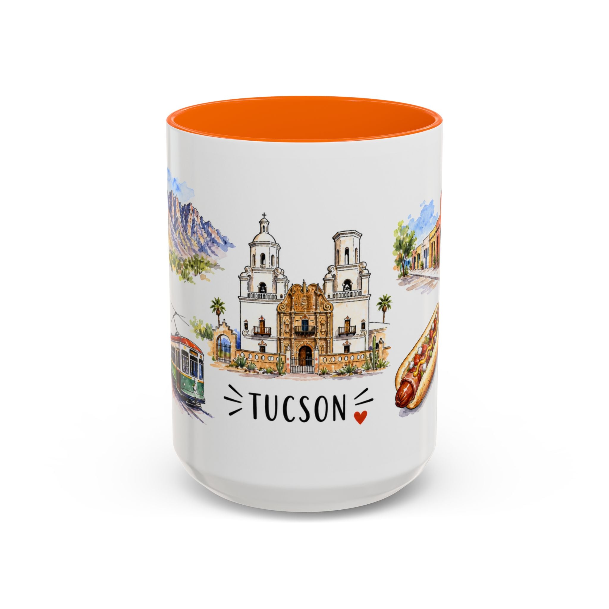 Tucson Illustrated Travel Mug | City Souvenir Accent Coffee Mug | 11oz 15oz Ceramic Cup