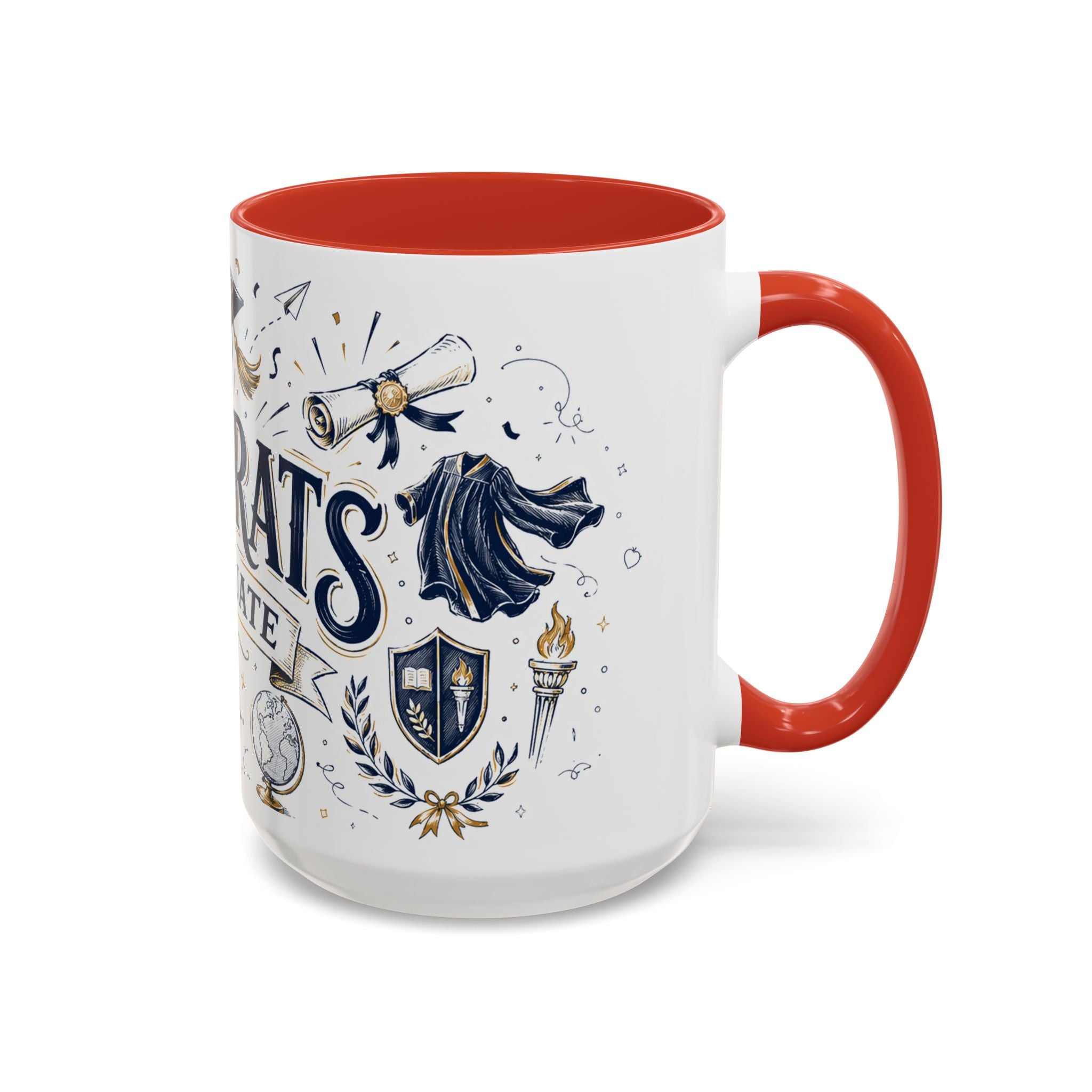 Congrats Graduate Coffee Mug | Class of 2026 Graduation Gift | Accent Color Ceramic 11oz 15oz