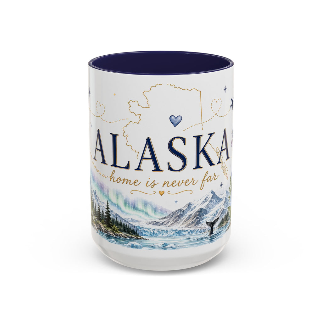 Alaska State Map Mug | Northern Lights, Mountains, Glaciers | Moving Away Gift