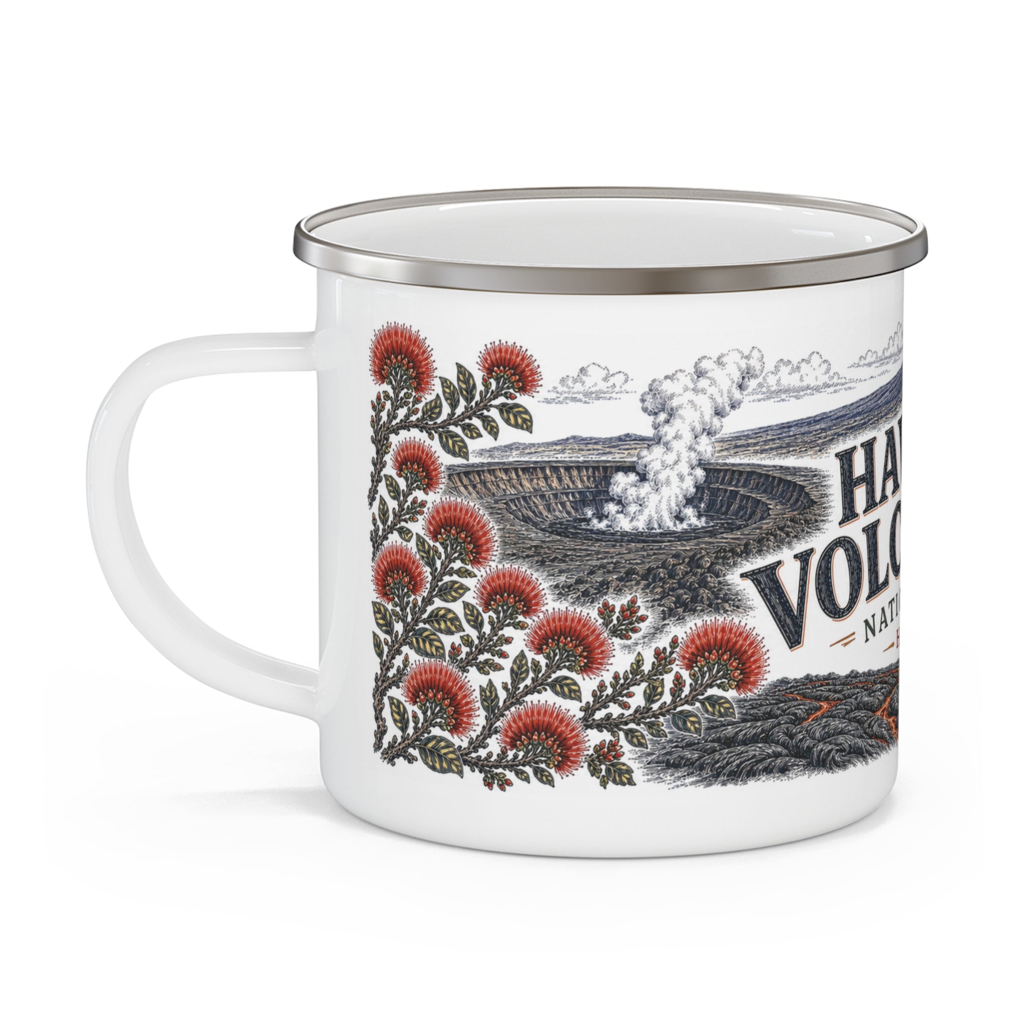 Hawaiʻi Volcanoes National Park Vintage Enamel Camping Mug | 12oz National Park Hiking Gift