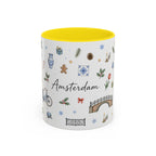 Amsterdam Christmas Watercolor Mug | Festive City Souvenir Coffee Cup