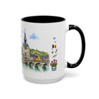 Dinant Illustrated Travel Mug | Belgium Souvenir Accent Coffee Mug | 11oz 15oz Ceramic Cup