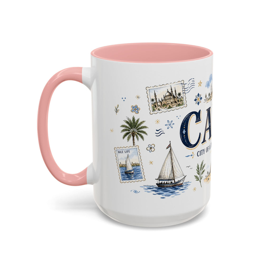 Cairo Coffee Mug | Egypt Souvenir Travel Gift | Accent Color Ceramic 11oz 15oz