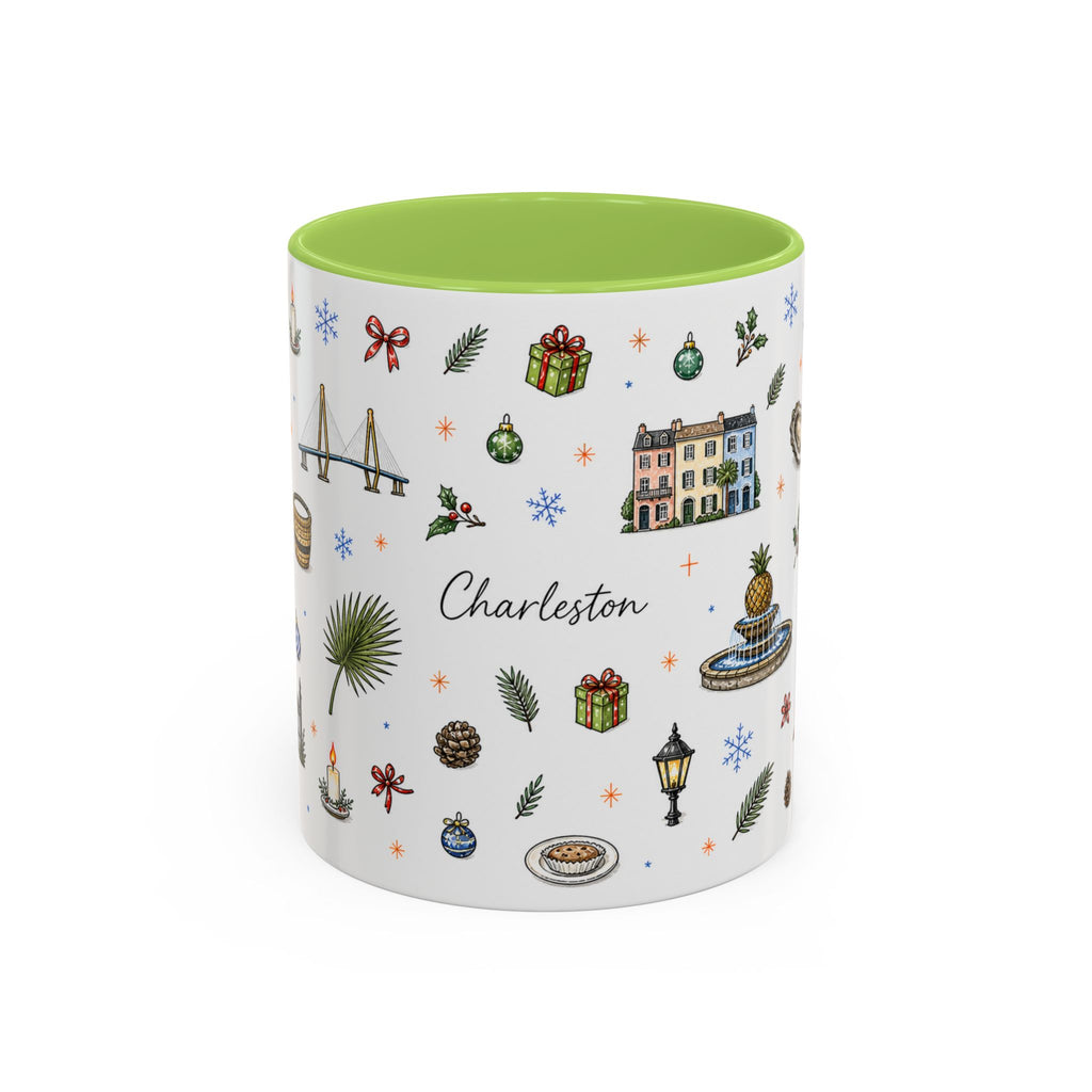 Charleston Christmas Mug | Watercolor City Souvenir, Holiday Travel Gift (11oz/15oz)