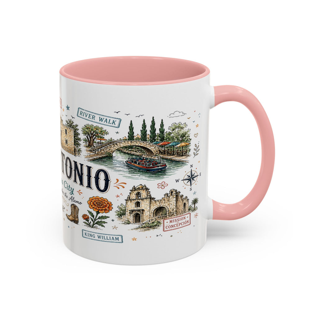 San Antonio Coffee Mug | Texas Souvenir City Gift | Accent Color Ceramic 11oz 15oz