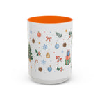 Christmas Mug | Watercolor Tree Gifts Wreath Holiday Cup | Accent Coffee Mug 11oz 15oz
