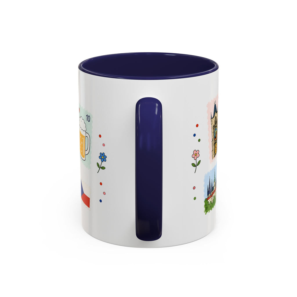 Prague Coffee Mug | Postage Stamp Collage Mug | Travel Souvenir Accent Cup 11oz 15oz
