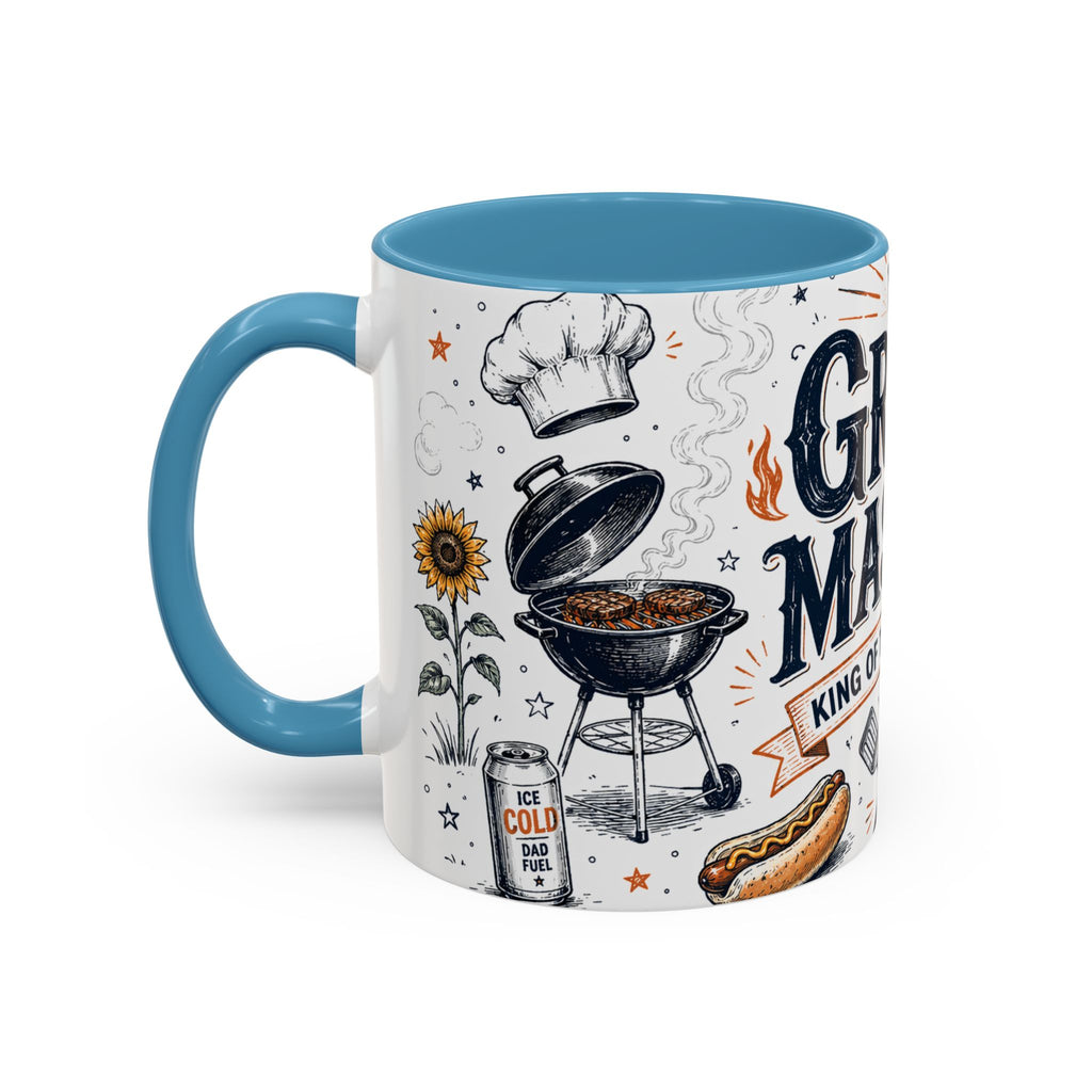 Grill Master Coffee Mug | Father's Day Gift for Dad | Accent Color Ceramic 11oz 15oz