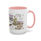 Saguaro National Park Coffee Mug | Arizona Desert Cactus Sunset Gift | Accent Color Ceramic 11oz 15oz