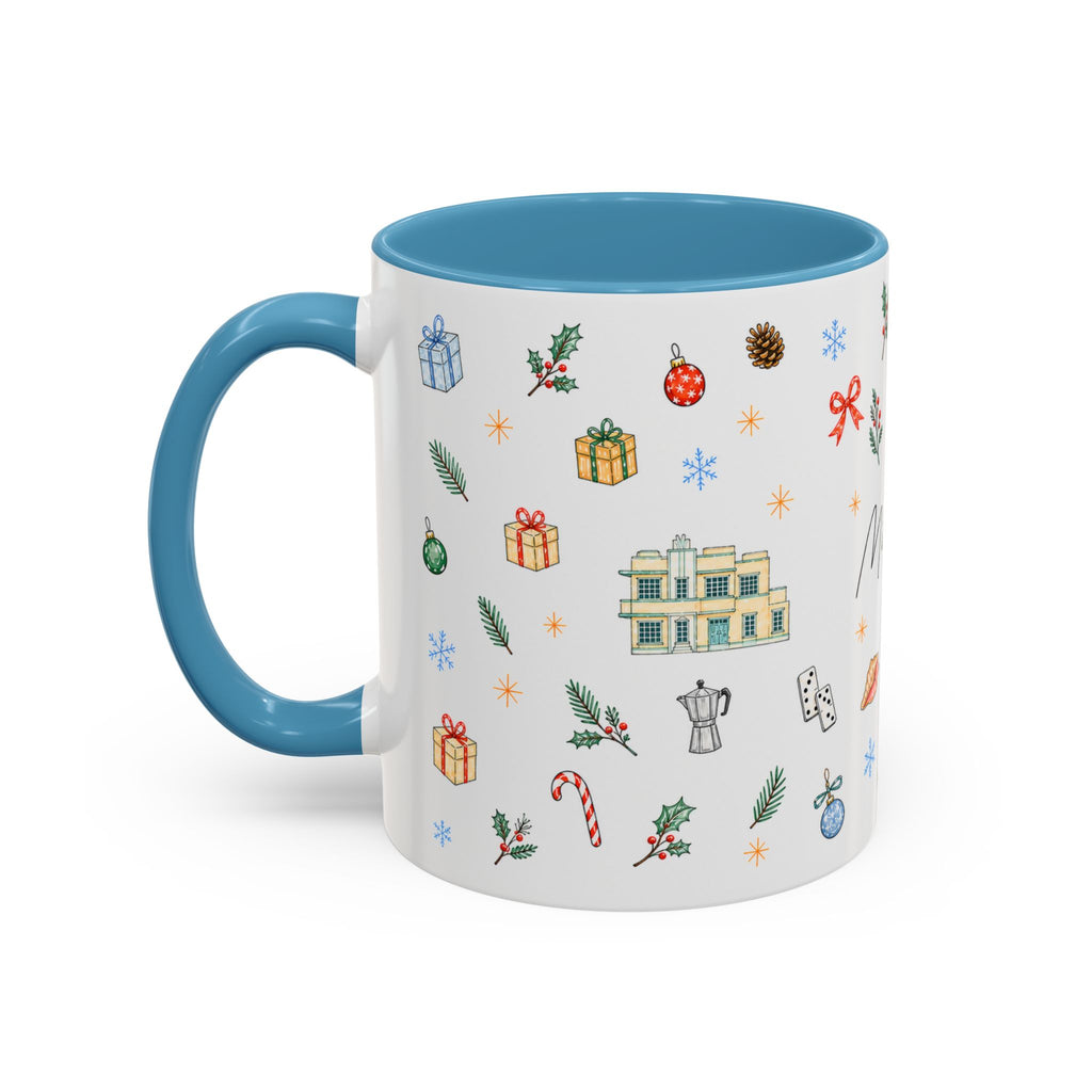 Miami Christmas Mug | Watercolor Art Deco City Souvenir (11oz/15oz)
