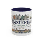 Amsterdam Coffee Mug | Netherlands Souvenir Travel Gift | Accent Color Ceramic 11oz 15oz