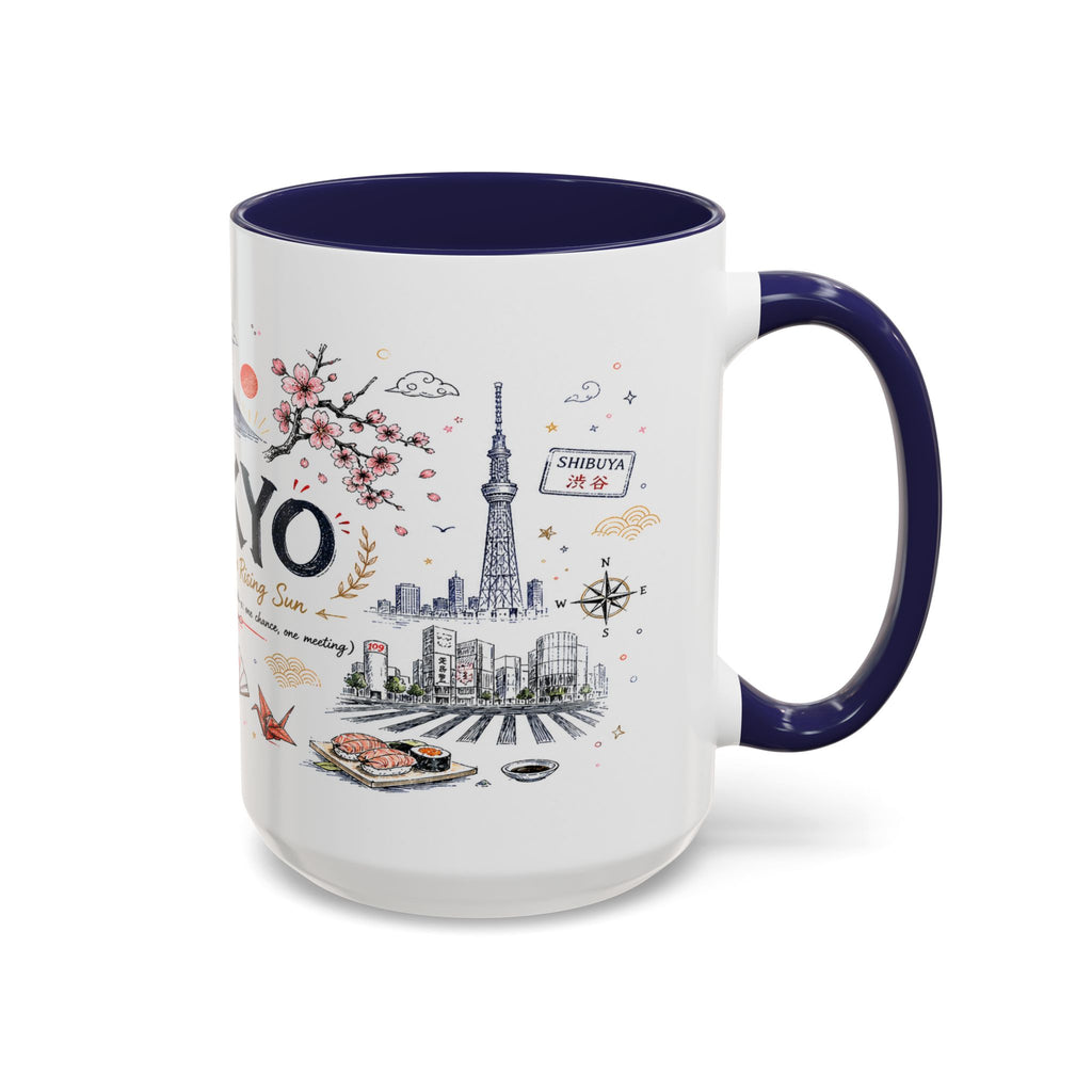 Tokyo Coffee Mug | Japan Souvenir Travel Gift | Accent Color Ceramic 11oz 15oz