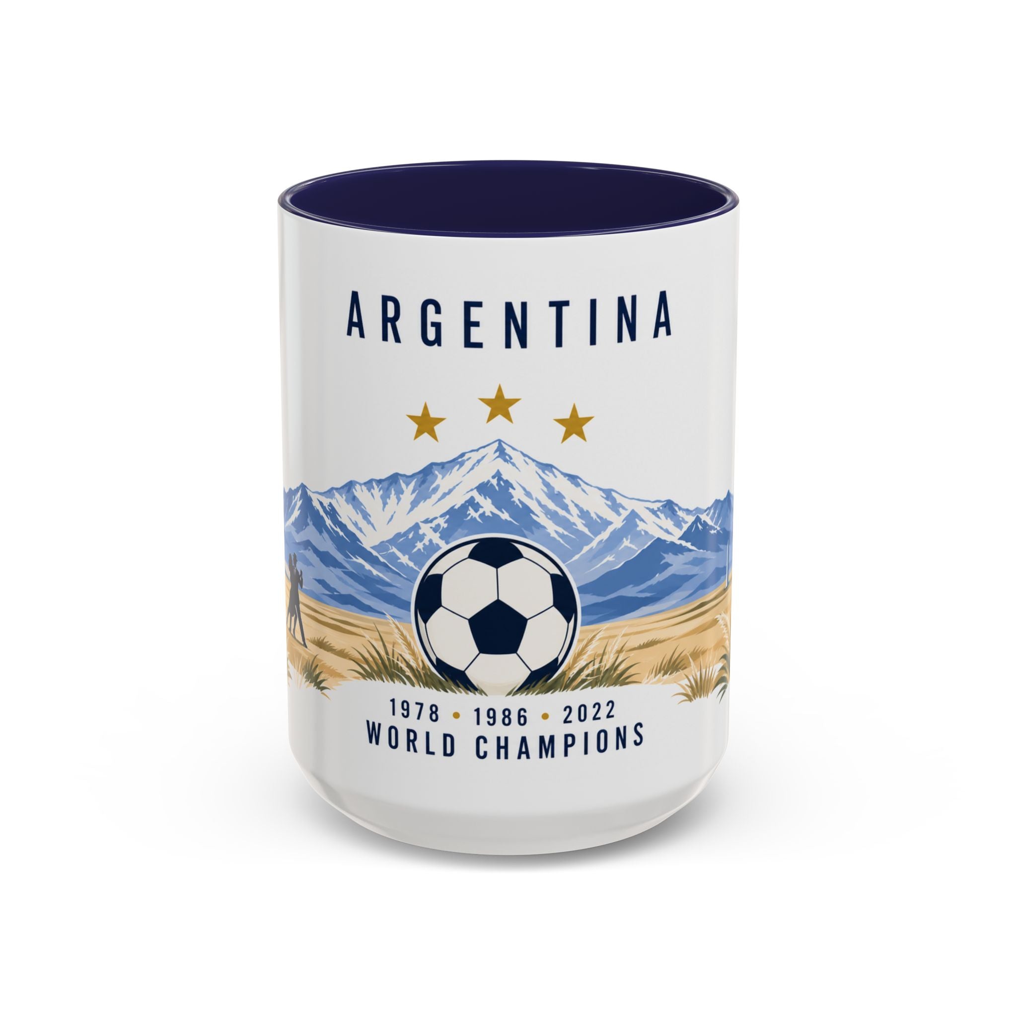 Argentina World Champions Mug | Three Time Soccer Champion Gift | Argentine Football Fan Cup | 1978–2022 | 11oz 15oz