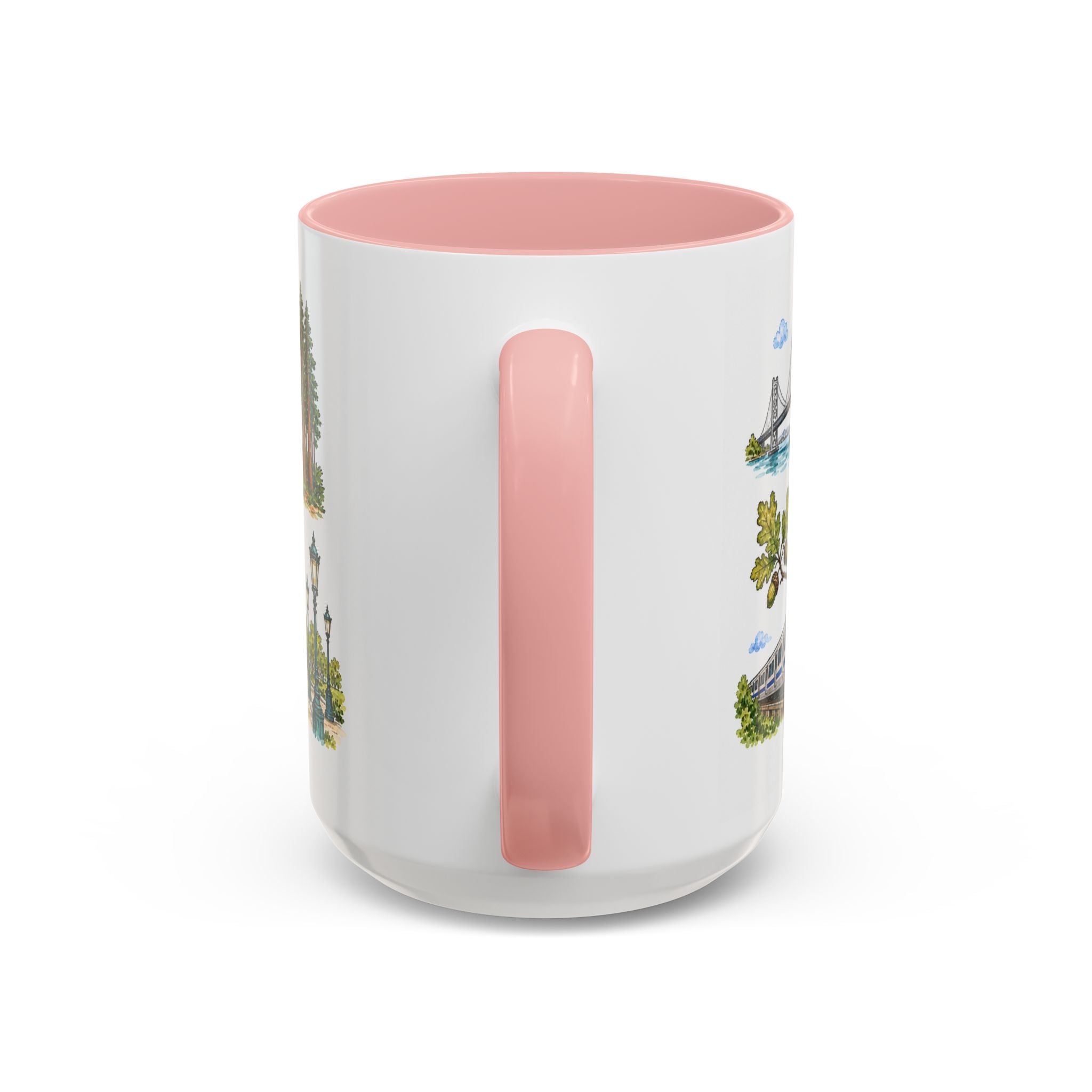 Oakland Illustrated Travel Mug | City Souvenir Accent Coffee Mug | 11oz 15oz Ceramic Cup