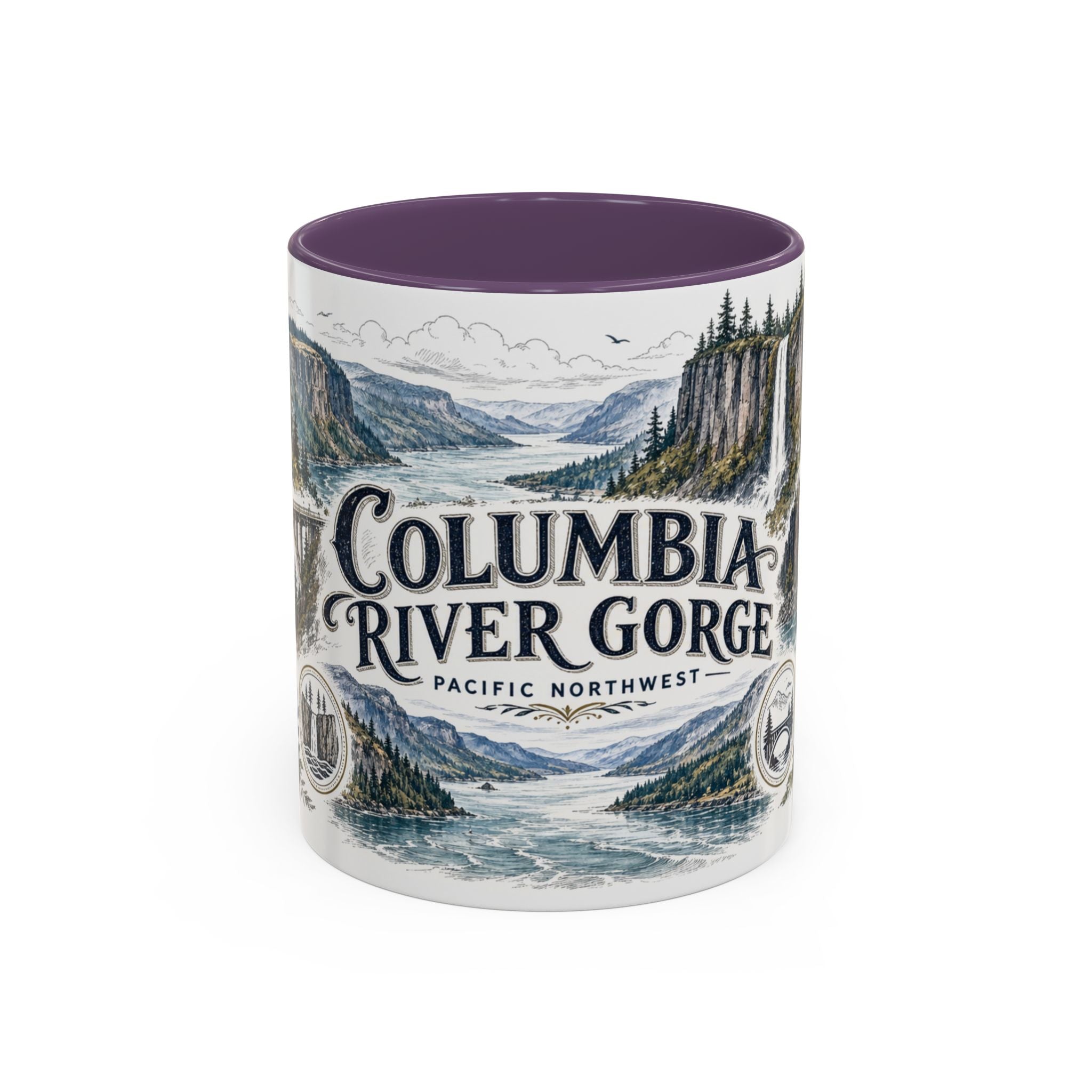 Columbia River Gorge Mug, Pacific Northwest Travel Souvenir, Bucket List Gift, Accent Ceramic Coffee Mug 11oz 15oz