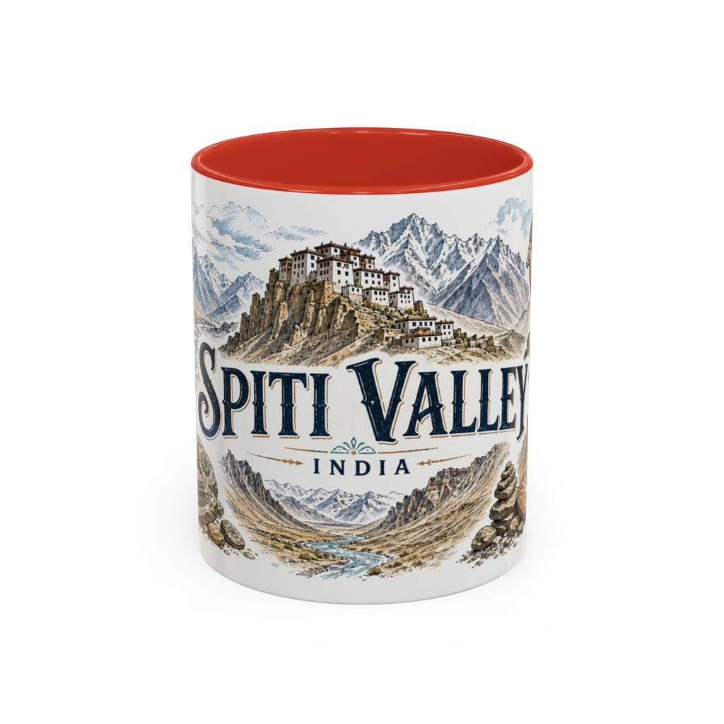 Spiti Valley Mug, India Travel Souvenir, Bucket List Gift, Accent Ceramic Coffee Mug 11oz 15oz