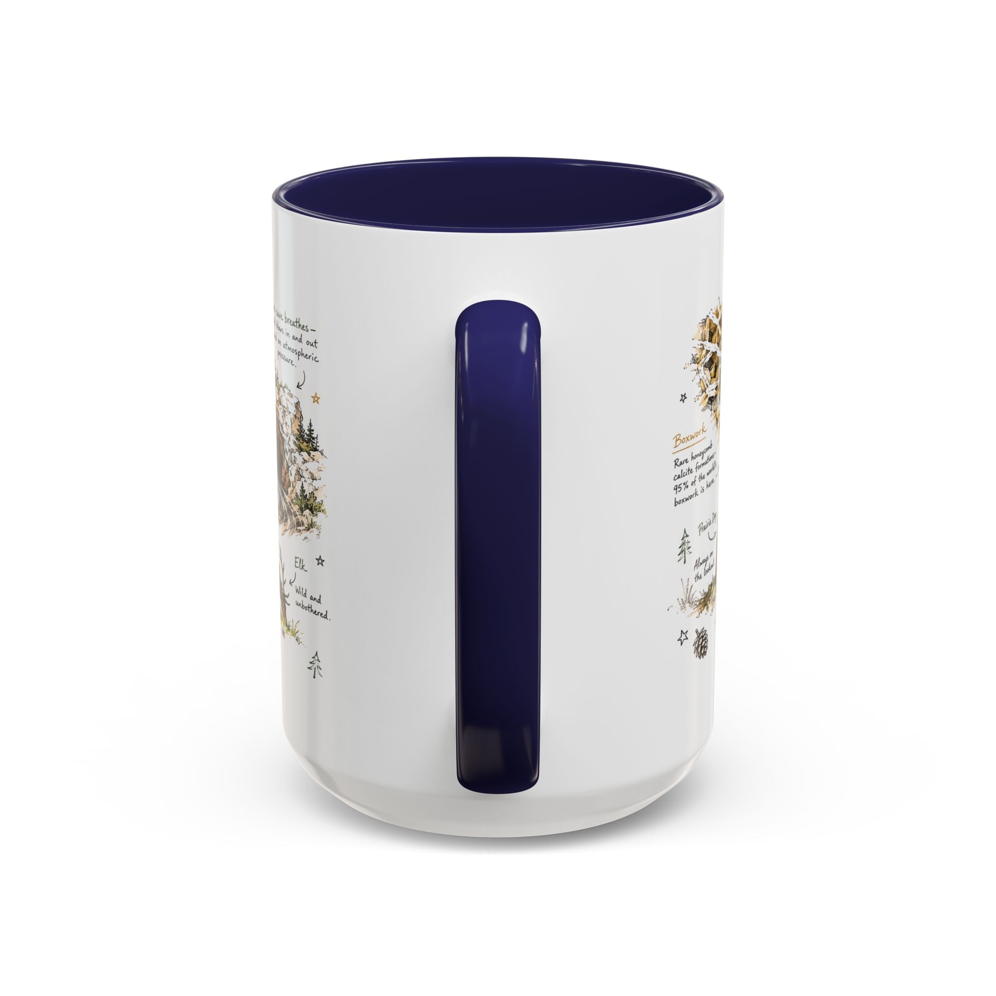 Wind Cave National Park Coffee Mug | South Dakota Cave Bison Prairie Gift | Accent Color Ceramic 11oz 15oz