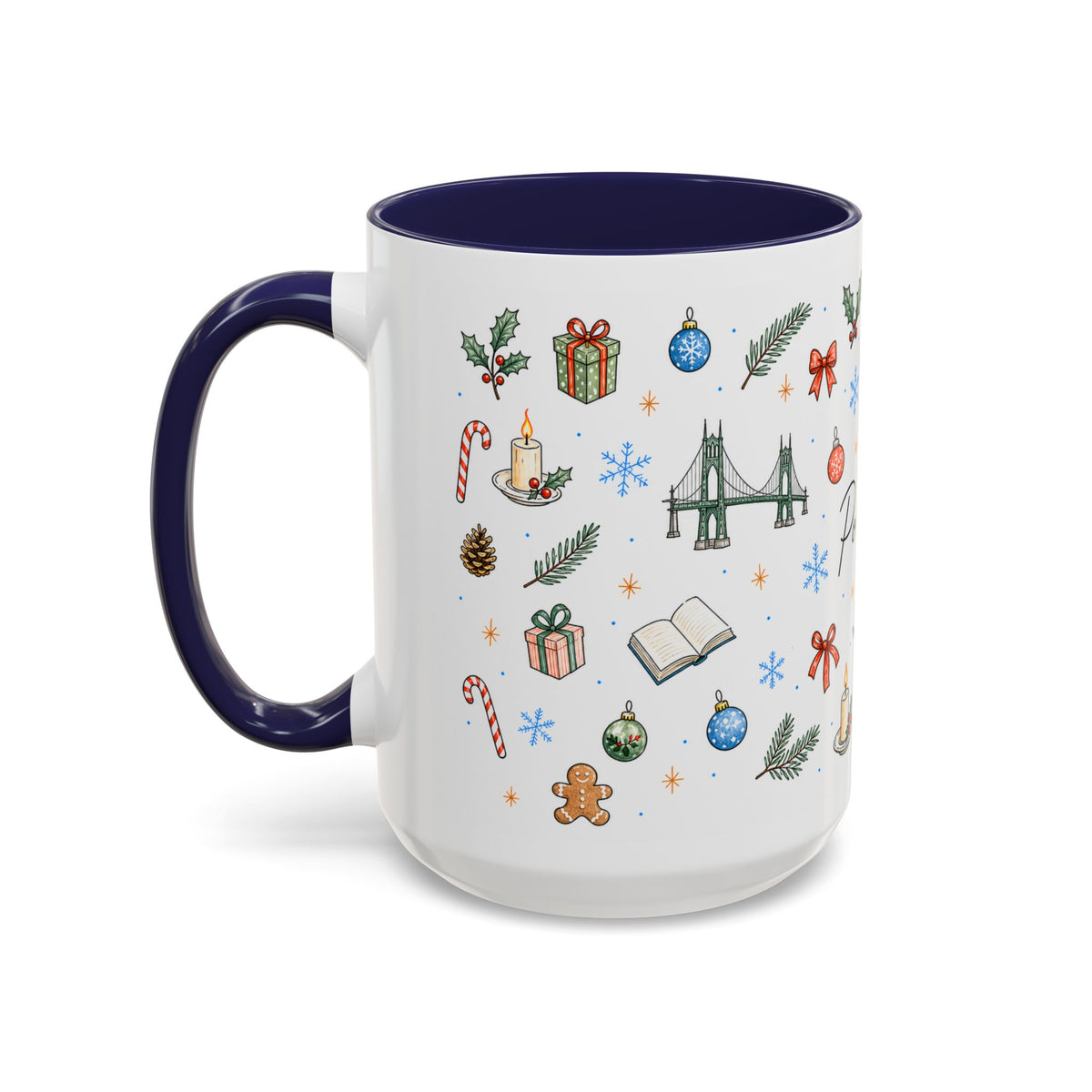 Portland Christmas Watercolor Mug | City Souvenir Coffee Cup (11oz 15oz)