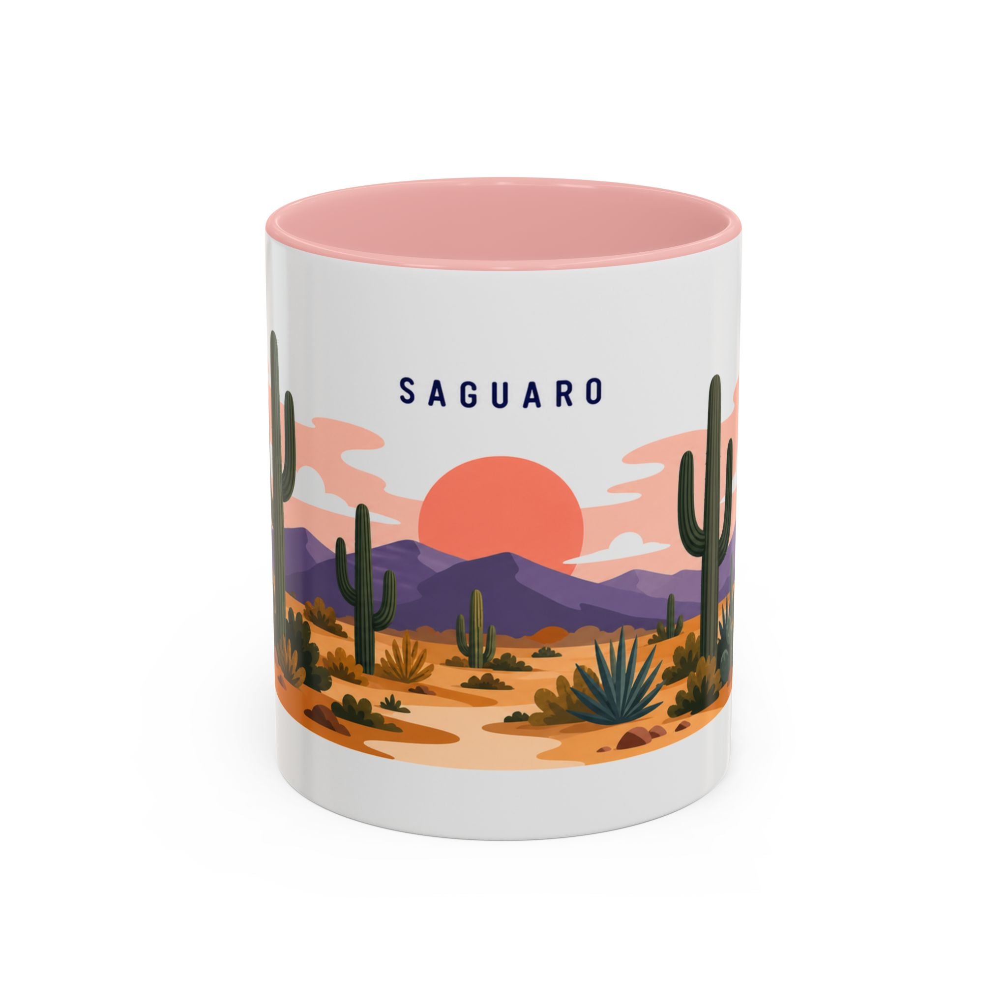 Saguaro National Park Coffee Mug | Solid Color Block Park Souvenir | 11oz 15oz Accent Mug