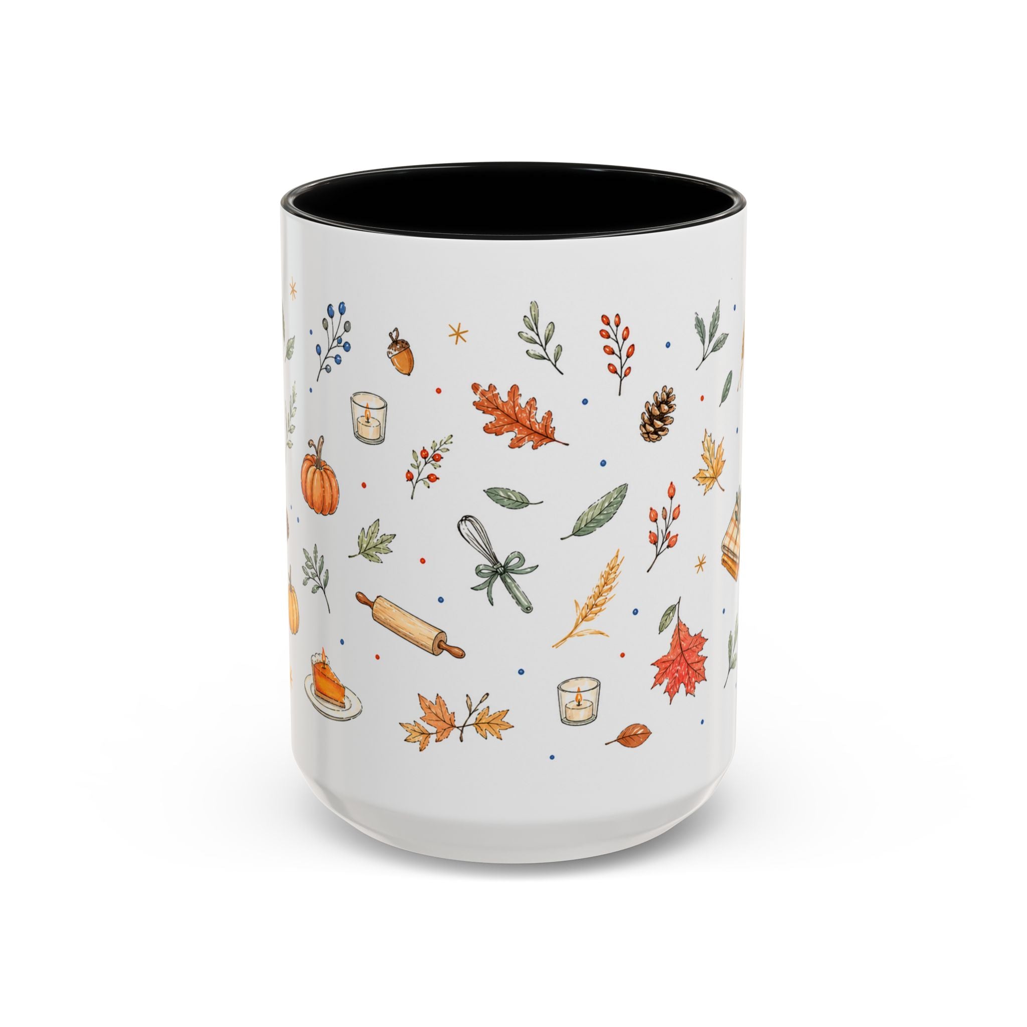Thanksgiving Baking Mug | Watercolor Autumn Gift | Pumpkin Pie Accent Coffee Cup 11oz 15oz