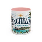 Seychelles Coffee Mug | Travel Destination Souvenir Gift | Accent Color Ceramic 11oz 15oz