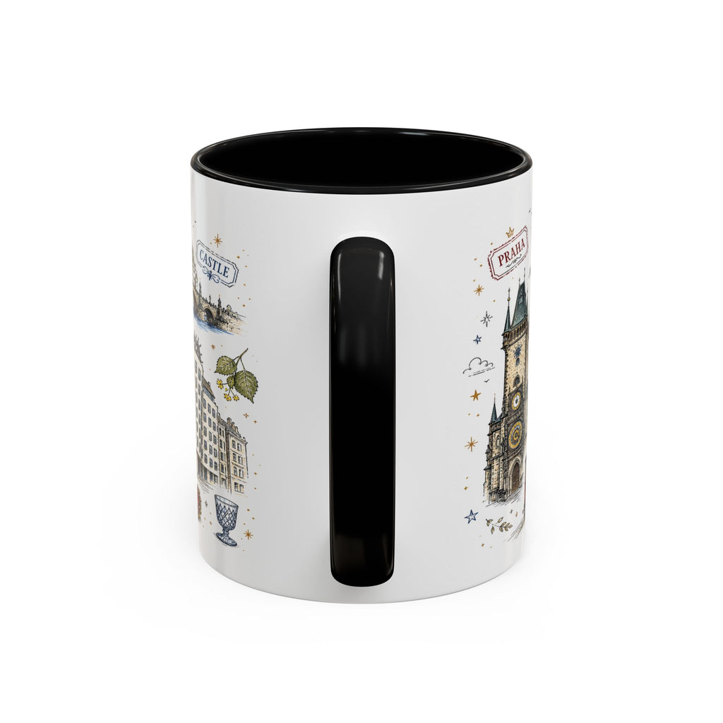 Prague Coffee Mug | Czech Republic Souvenir Travel Gift | Accent Color Ceramic 11oz 15oz