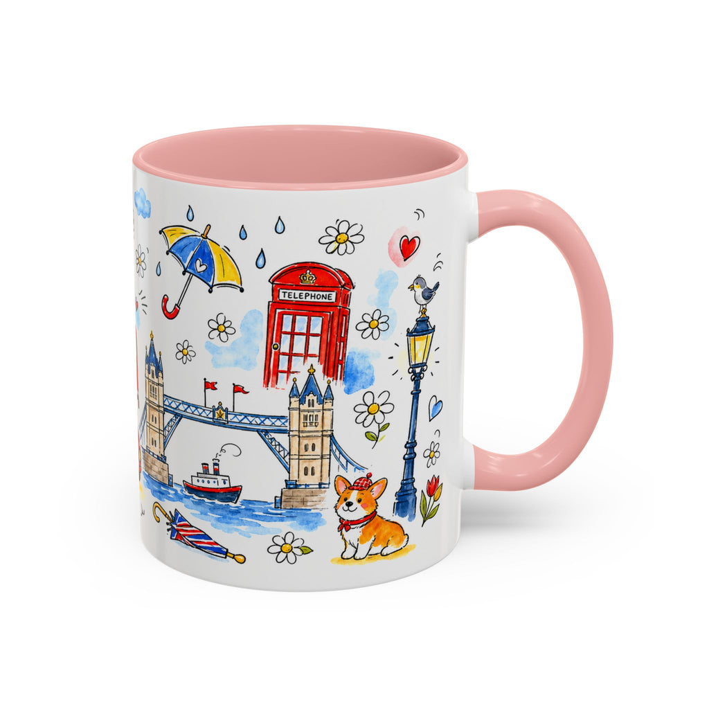 London Travel Mug | European City Souvenir Accent Coffee Mug | 11oz 15oz Ceramic Cup