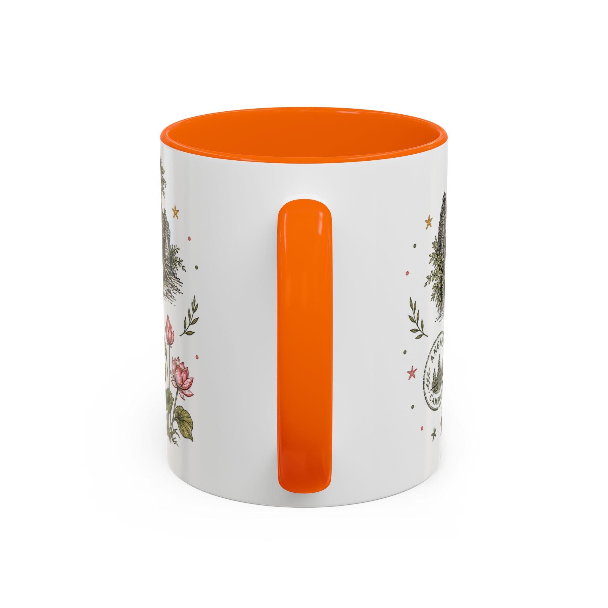 Angkor Coffee Mug | Travel Destination Souvenir Gift | Accent Color Ceramic 11oz 15oz