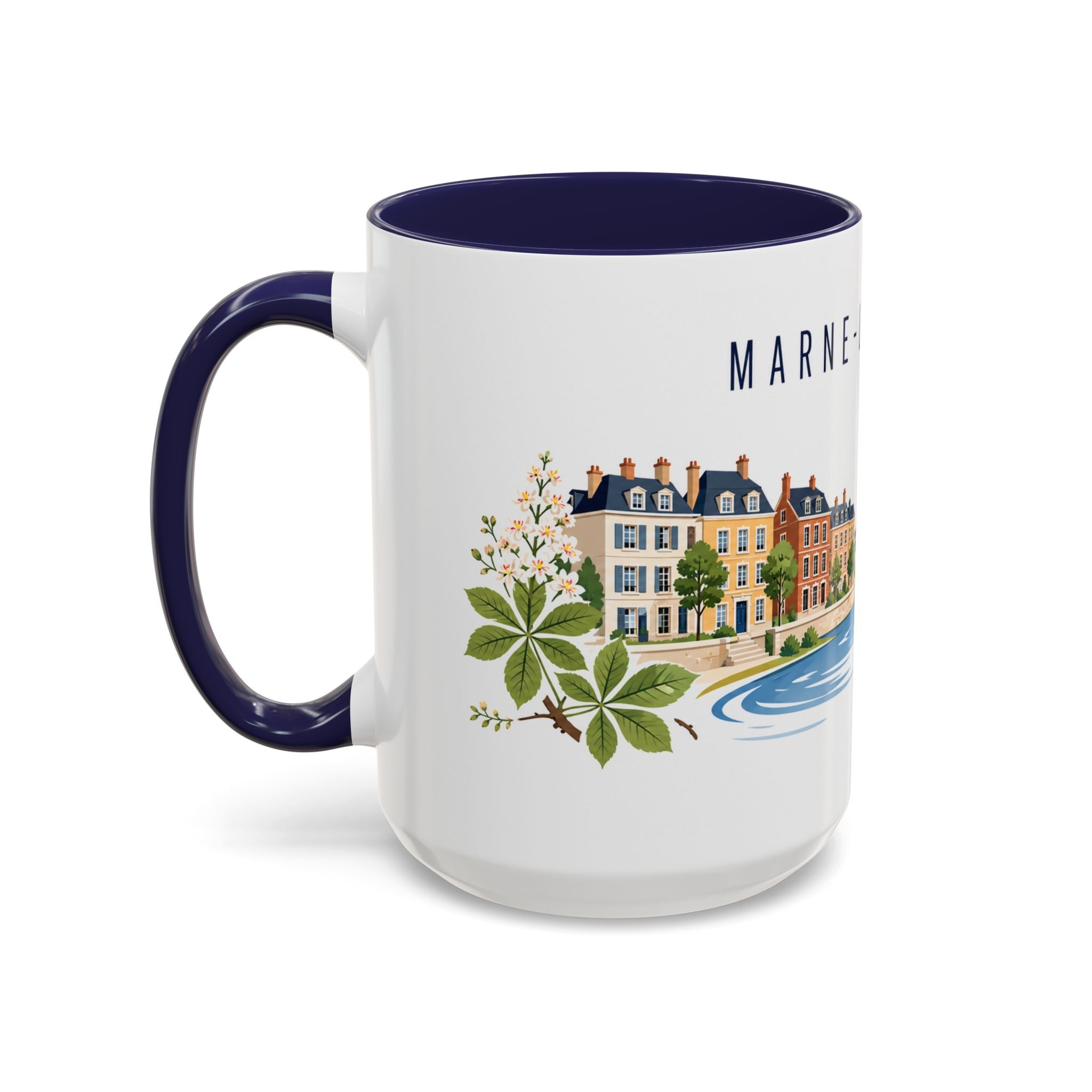Marne-La-Vallée Coffee Mug | France Travel Souvenir | Porcelain Decal City Gift | 11oz 15oz Accent Mug