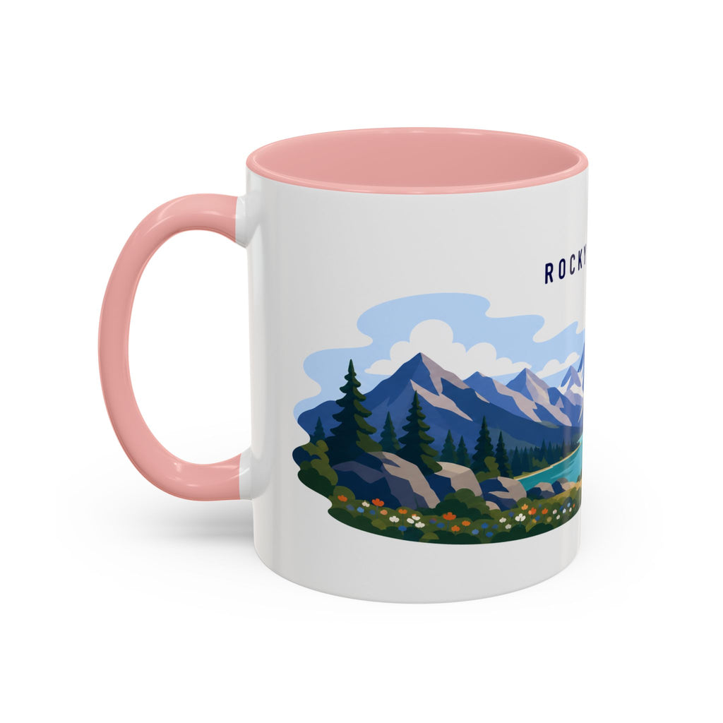 Rocky Mountain National Park Coffee Mug | Solid Color Block Park Souvenir | 11oz 15oz Accent Mug