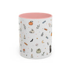 Halloween Party Mug | Ghost Black Cat Candy Watercolor Gift | Accent Cup 11oz 15oz