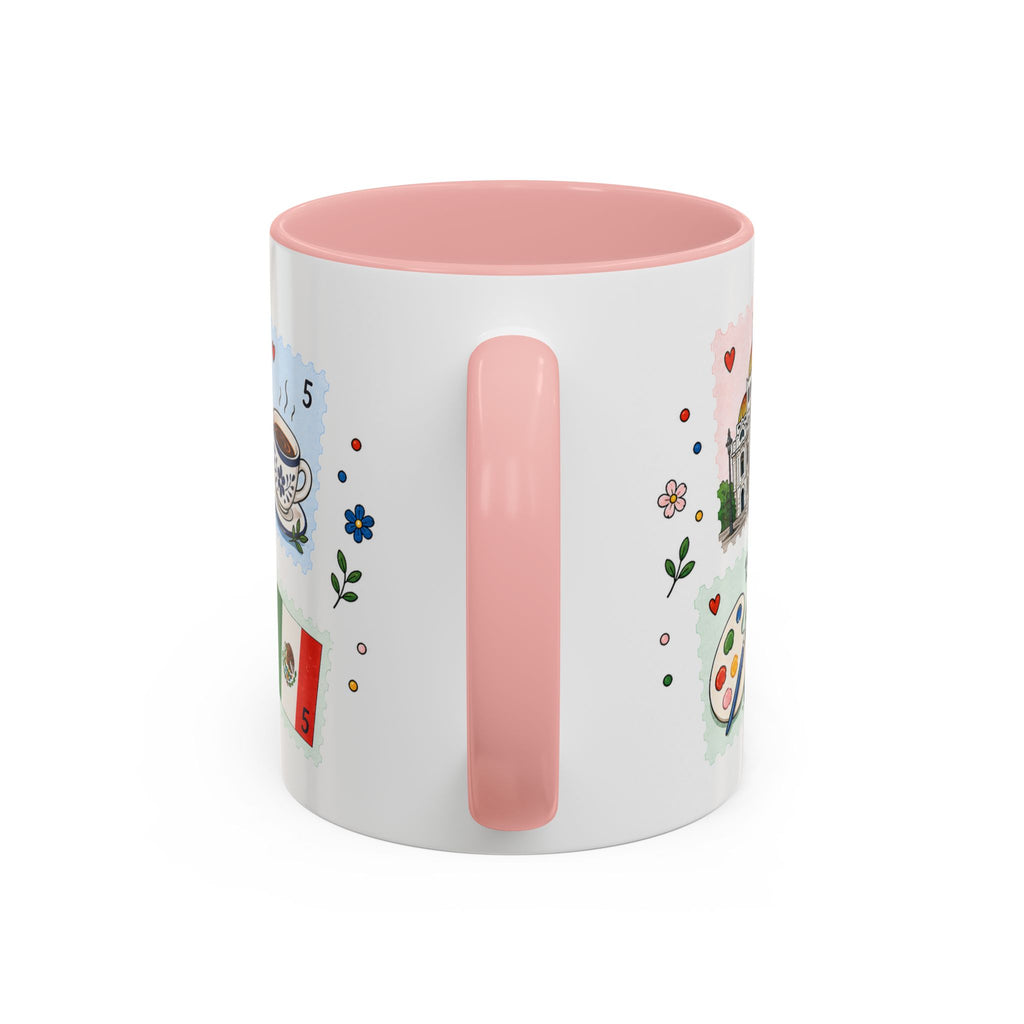 Mexico City Coffee Mug | Postage Stamp Collage Mug | Travel Souvenir Accent Cup 11oz 15oz