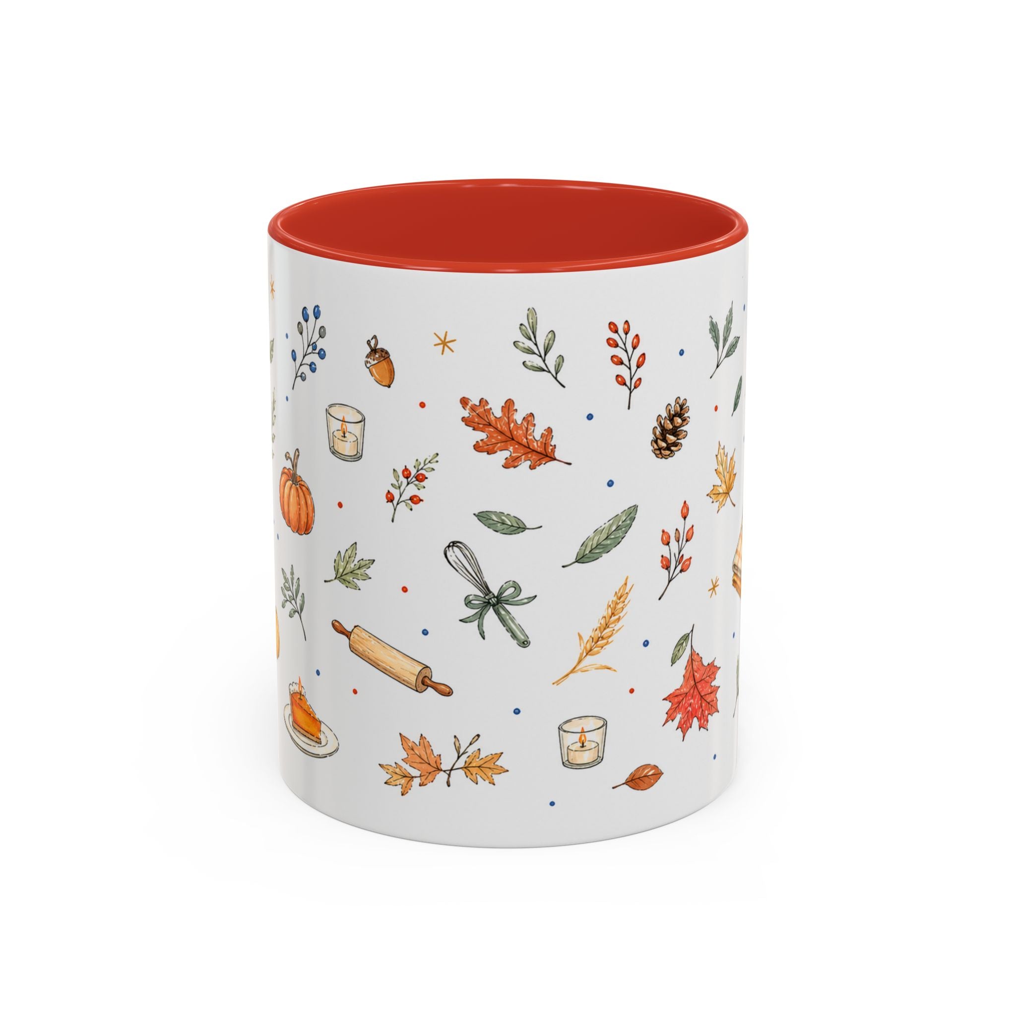 Thanksgiving Baking Mug | Watercolor Autumn Gift | Pumpkin Pie Accent Coffee Cup 11oz 15oz
