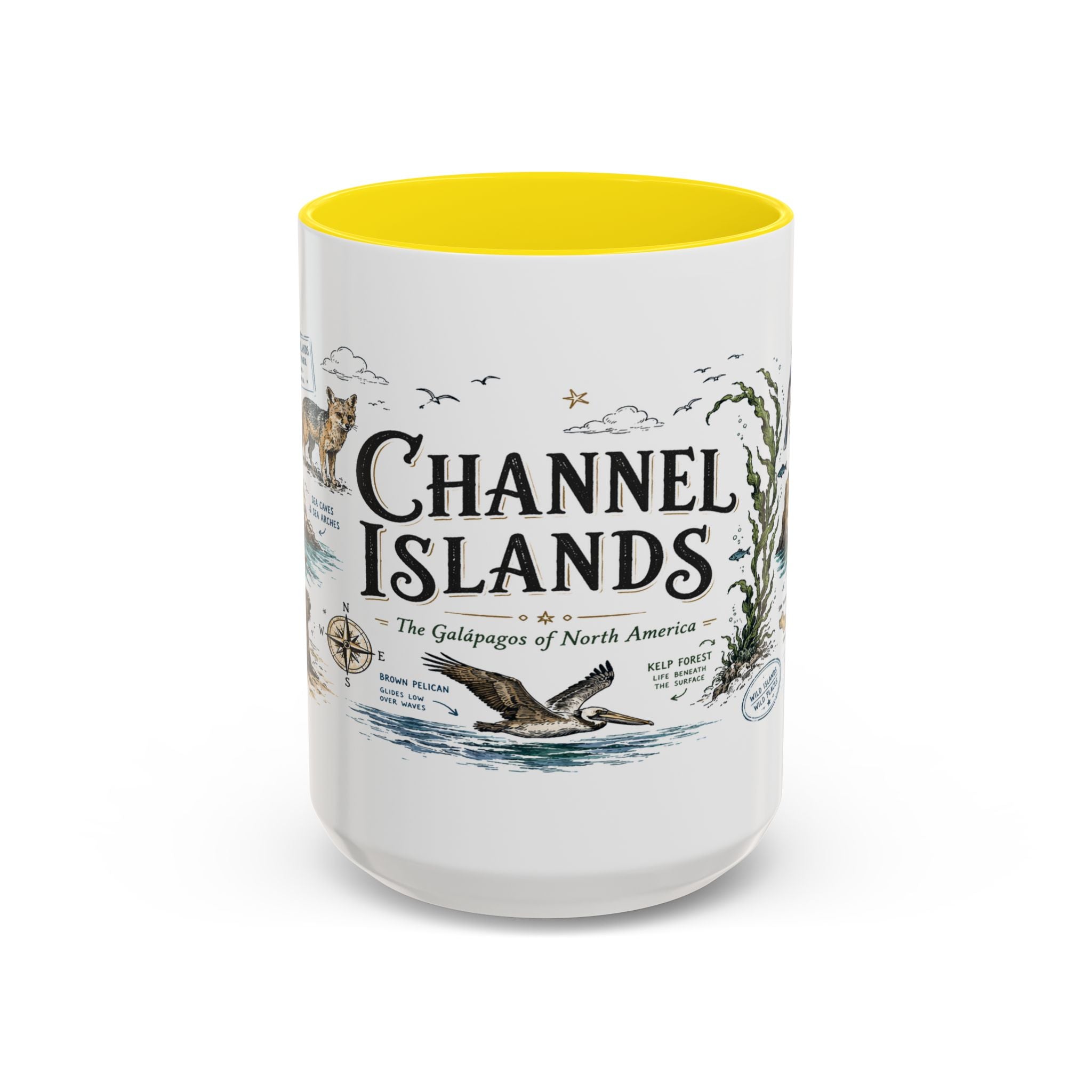 Channel Islands National Park Coffee Mug | California Island Wildlife Marine Gift | Accent Color Ceramic 11oz 15oz