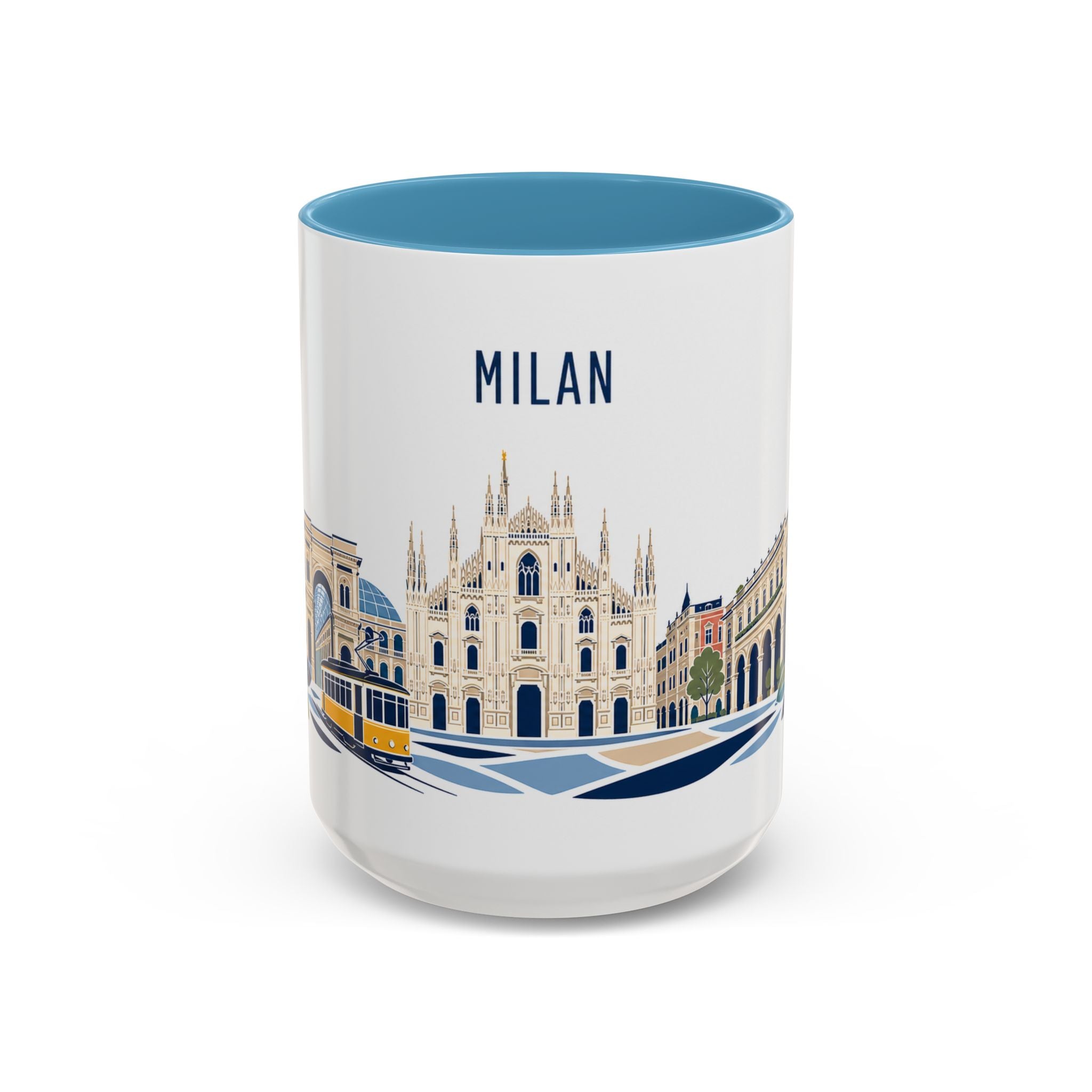 Milan Coffee Mug | Italy Travel Souvenir | Porcelain Decal City Gift | 11oz 15oz Accent Mug